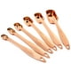 thumbnail image 1 of Cucharas medidoras, juego de 6 - Extra fuertes y duraderas. Acero inoxidable de alta calidad. Acabado pulido espejo. Ingredientes secos y líquidos. La forma estrecha de la jarra. Zhivalor SNFLD639, 1 of 4