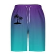 thumbnail image 4 of ZCFZJW Mens Casual Beach Swim Trunks Tie Dye Summer Tropical Palm Tree Print Lightweight Bathing Suit Swimwear Trendy Regular Fit Surfing Board Shorts with Pockets Purple XXXL, 4 of 5