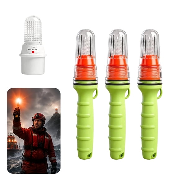 3Pcs Boat Flares Coast Guard Approved Marine, Flares for Fishing Boats, Life Rafts & Emergency Signaling, Marine Flares (Red)