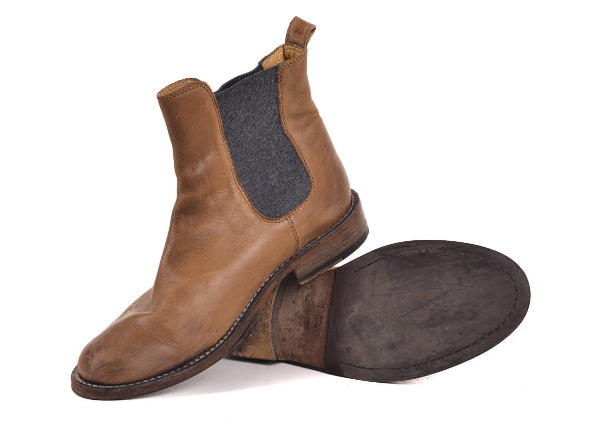 distressed leather chelsea boots