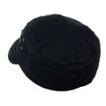 thumbnail image 4 of D&Y Unisex Cotton Distressed Layered Frayed Cadet Military Cap, Black, 4 of 4