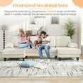 thumbnail image 6 of FFH 114" U-Shaped Cloud Couch, Sectional Sofa with Double Chaise, Corduroy 4 Seater Sofa Set for Living Room, Beige, 6 of 10
