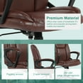 thumbnail image 4 of Mid Back Leather Office Chair Ergonomic Desk Chair Adjustable  Computer Chair  Swivel Task Chair with Padded Armrests, Brown, 4 of 9