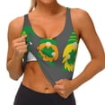 thumbnail image 3 of Daiia Spring St Patrick’S Day Irish Gnomes Printed Women's Sports Bra, Breathable Activewear Bra with U-Back Design and Removable Pads, Comfortable and Supportive for Yoga, Workout-Large, 3 of 8