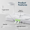 thumbnail image 4 of Charging Dock for Oculus Quest 2 - VR Headset and Controller Charging Dock Station with RGB Light and 3x USB 2.0 Ports - USB-C Cable for Fast Charging and Data Transfer, 4 of 6