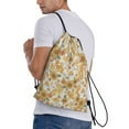thumbnail image 3 of Drawstring Backpack - Retro 70s 60s Flower Splash Proof Small Drawstring Gym Bag for Women Men, Cinch Sports String Bag Backpack for Travel Swimming Beach, 3 of 8