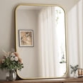 thumbnail image 1 of BEAUTYPEAK 20"x28" Wall Mirror Rounded Corners Hanging Vanity Mirror Gold, 1 of 8