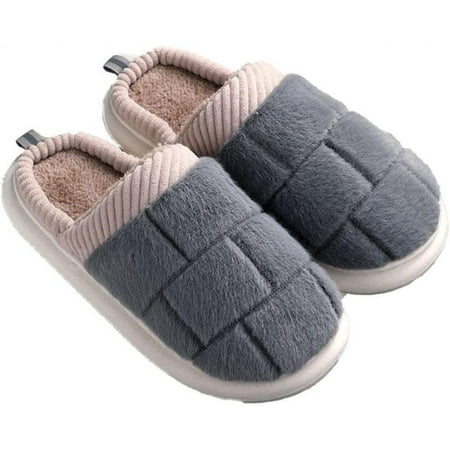 

bangyoudaoo Women s Men s Slippers Winter Warm Slippers Slippers with wool-like lining Lined With non-slip soles Indoor Outdoor