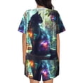thumbnail image 3 of Picia Cosmic Cat In Window Pajamas Sets for Women Soft Short-Sleeved Pjs with Lounge Shorts Two Piece Sleepwear-X-Large, 3 of 9