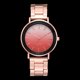 thumbnail image 3 of Reloj de cuarzo con banda de acero de aleación de moda, reloj femenino con patrón de esfera de escala de color degradado (rojo), 3 of 3