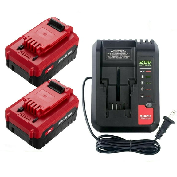 2-Pack 20V 6.0Ah Batteries   Battery Charger for Porter Cable PCC685L PCC685LP for Black&Decker LBXR20 LB2X4020-Ope Cordless Drill Tool Driver