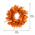 thumbnail image 2 of Fall Decor 19.7 Inch Realistic Fall Wreath, Artificial Autumn Maple Leaves Wreath For Thanksgiving Halloween Front Door Home Wall Farmhouse Harvest Festival Outdoor Indoor Decor, 2 of 6