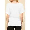 thumbnail image 4 of Made by Johnny Women's V Neck Short Sleeve Wrap Front Drape Dolman Top M WHITE, 4 of 6
