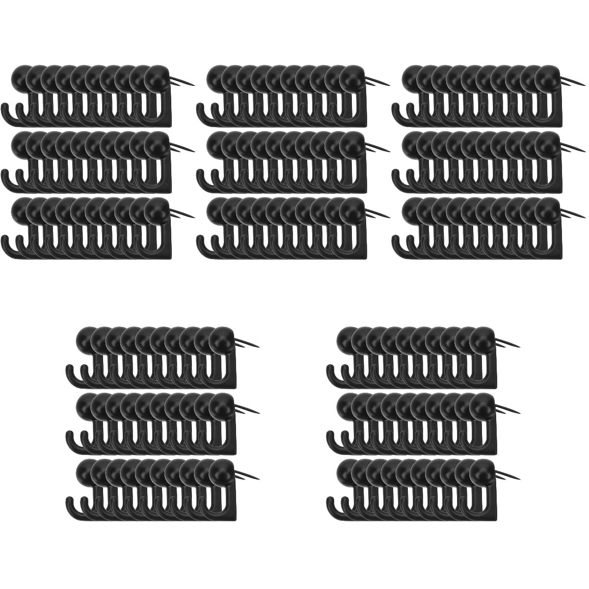 HONITANO Black Metal Picture Hanging Hooks 150 Pieces for Home, Office, and Art Display Use