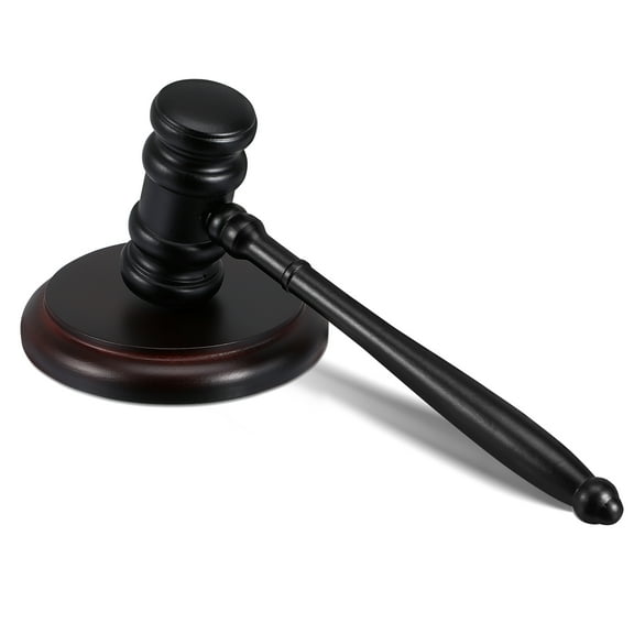 Wooden Judge Gavel and Sound Block Set for Judges Lawyers Auctioneers - Handheld Gavel with Block for Courtroom and Auction Use