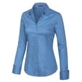 thumbnail image 4 of KOGMO Womens Basic Long Sleeve Button Down Shirts Office Work Blouse (S-3X), 4 of 7