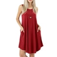 thumbnail image 2 of Lucakuins Mini vestido de verano para mujer, casual, sin mangas, cuello redondo, color sólido, vestido sin mangas Lucakuins moda, 2 of 4