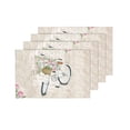 thumbnail image 4 of MKHERT Watercolor Vintage Bicycle with Beautiful Flower Floral Placemats Table Mats for Dining Room Kitchen Table Decoration 12x18 inch,Set of 4, 4 of 4