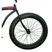 Micargi SLUGO 26 Beach Cruiser Coaster Brake Single Speed, Black HI RISE Handlebar Alloy BLACK Rims, Black Spokes, Black Tire 26 x4 Color: Matt black / Black
