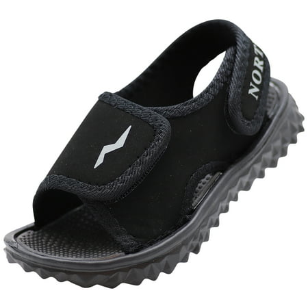 

NORTY Toddler Boys Male Adjustable Ankle Strap Sandals Black Grey