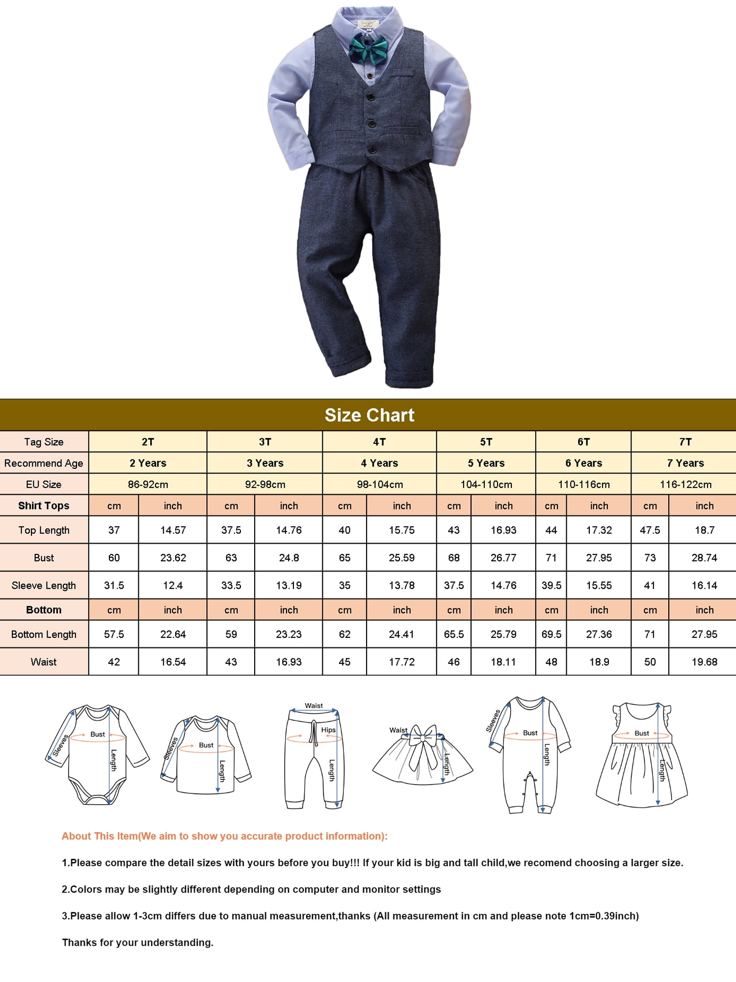 LAPAKIDS Kids Toddler Boys Formal Suit Set Long Bahrain Ubuy