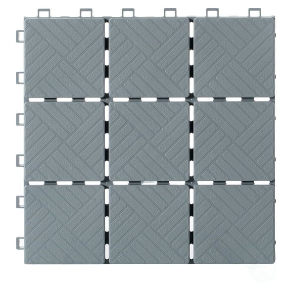 Gray Interlocking Garden Path Tiles Outdoor Flooring Decorative Floor Grass Paver, Pack of 5