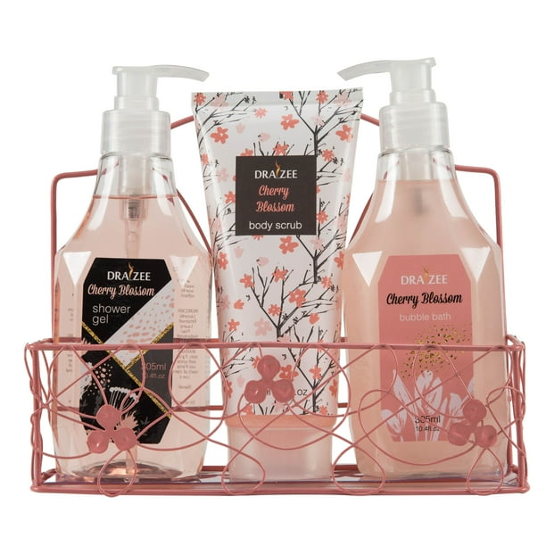 Bath Gift Set for Woman with Refreshing Cherry Blossom Fragrance by