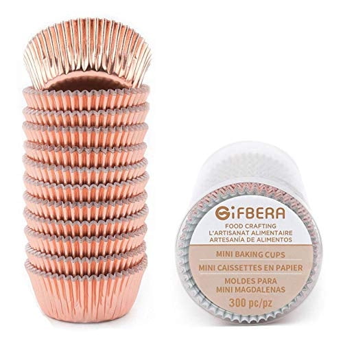 Gifbera Mini Rose Gold Foil Cupcake Liners Vasos metalicos p GiFBERA GiFBERA