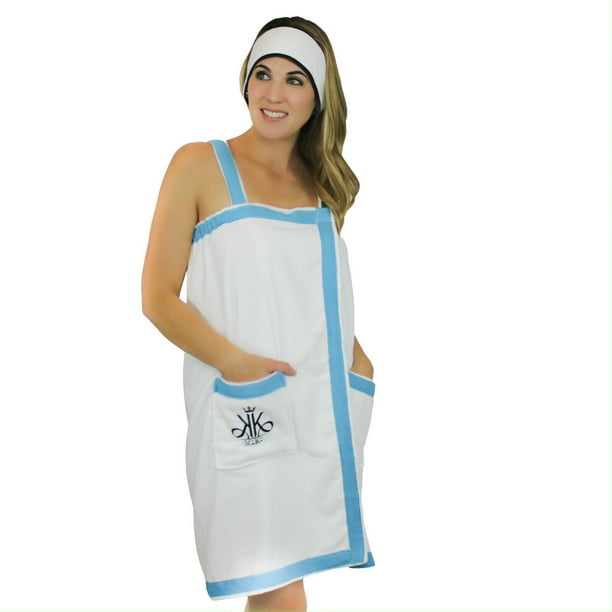 Kimken Shower Wrap Towel for Women – Cotton Towel Robe with Straps