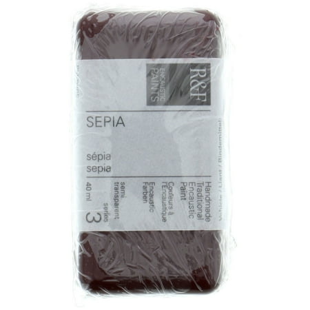 UPC: 0836943000339 | R&F Handmade Paints Encaustic Paint Cake  40ml  Sepia