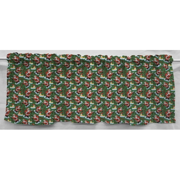 Christmas Curtain Panels by Penny's Needful Things (Set of 2) 24 Inch Long LINED (Santa)