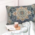 thumbnail image 4 of Boho Pillow Covers 12x20 Set of 2, Light Blue Beige Carpet Pattern Outdoor Decorative Throw Pillows Vintage Linen Ethnic Rustic Farmhouse Cushion Cases for Couch Sofa Decor, 4 of 5