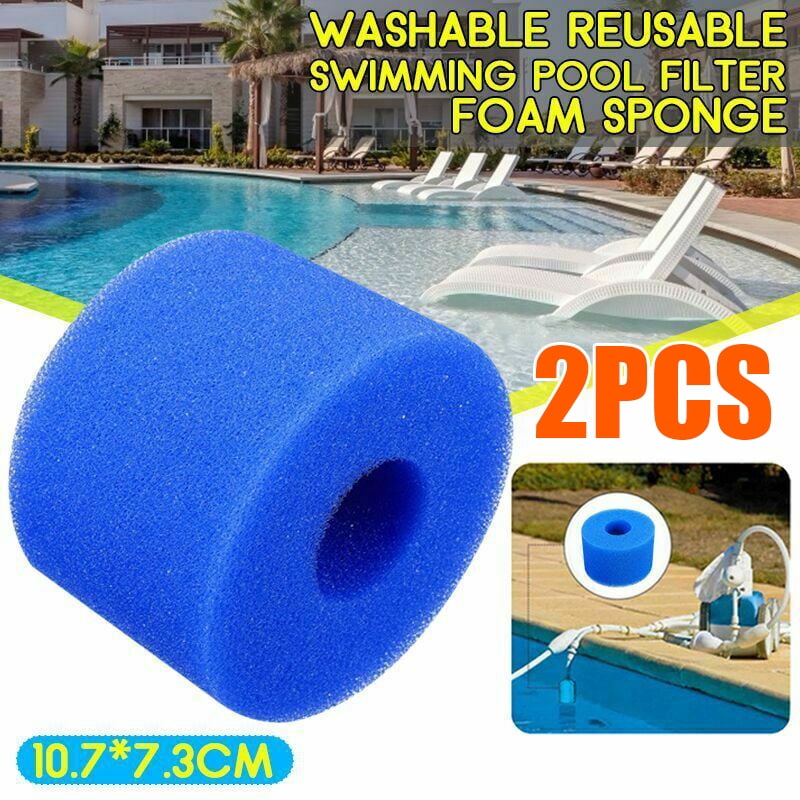 Pool Filter Foam Cartridge Reusable Washable Filter Sponge Cleaner 2 Pack Swimming Pool Filter Cartridge for Intex Type A 