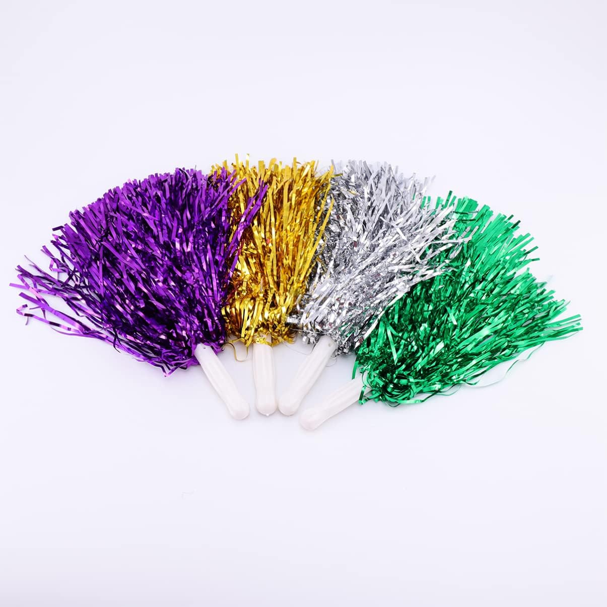 LINLIN 14pcs Cheerleader Pom Poms Metallic Cheerleading Pom Pom Hand Flowers Christmas Party School Sports Meet Dance Ball- Flower Props