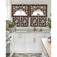 thumbnail image 4 of Boho Pink Flower Swag Curtains for Living Room/Bedroom Windows, Spring Watercolor Country Floral Plant Kitchen Curtains and Valances Set 36 Inch Length, Light Filtering Swags Valance Curtain Panels, 4 of 5