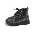 thumbnail image 4 of OWUUcdse Ankle Boots for Girls, Lace-Up Party Side Zipper Non-Slip Fall Shoes Black Size 10 (Little Kids), 4 of 6