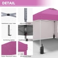 thumbnail image 4 of Ainfox 10x10 Pop up Canopy Tent with Sidewalls and Weighted Sandbags,Instant Outdoor Shade Gazebo,Pink, 4 of 8