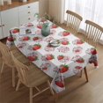 thumbnail image 2 of White Cow Strawberry Pattern Rectangle Tablecloth 60"x84",Waterproof Polyester Rectangle Table Cloth, Wipeable Spillproof Polyester Tablecloth for Dining, Camping, Indoor and Outdoor, 2 of 5