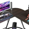 thumbnail image 3 of Somdot L Shaped Desk, Corner Computer Desk, Gaming Desk with Monitor Stand, Home Office Writing Study Workstation, Easy Assembly - Black Walnut, 3 of 9
