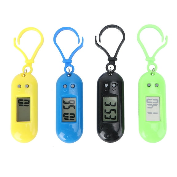Raindrops 4pcs Keychain Pocket Watch Clock Electronic Watch Funny Clip-on watch for Children Kids Students (Mixed Color)