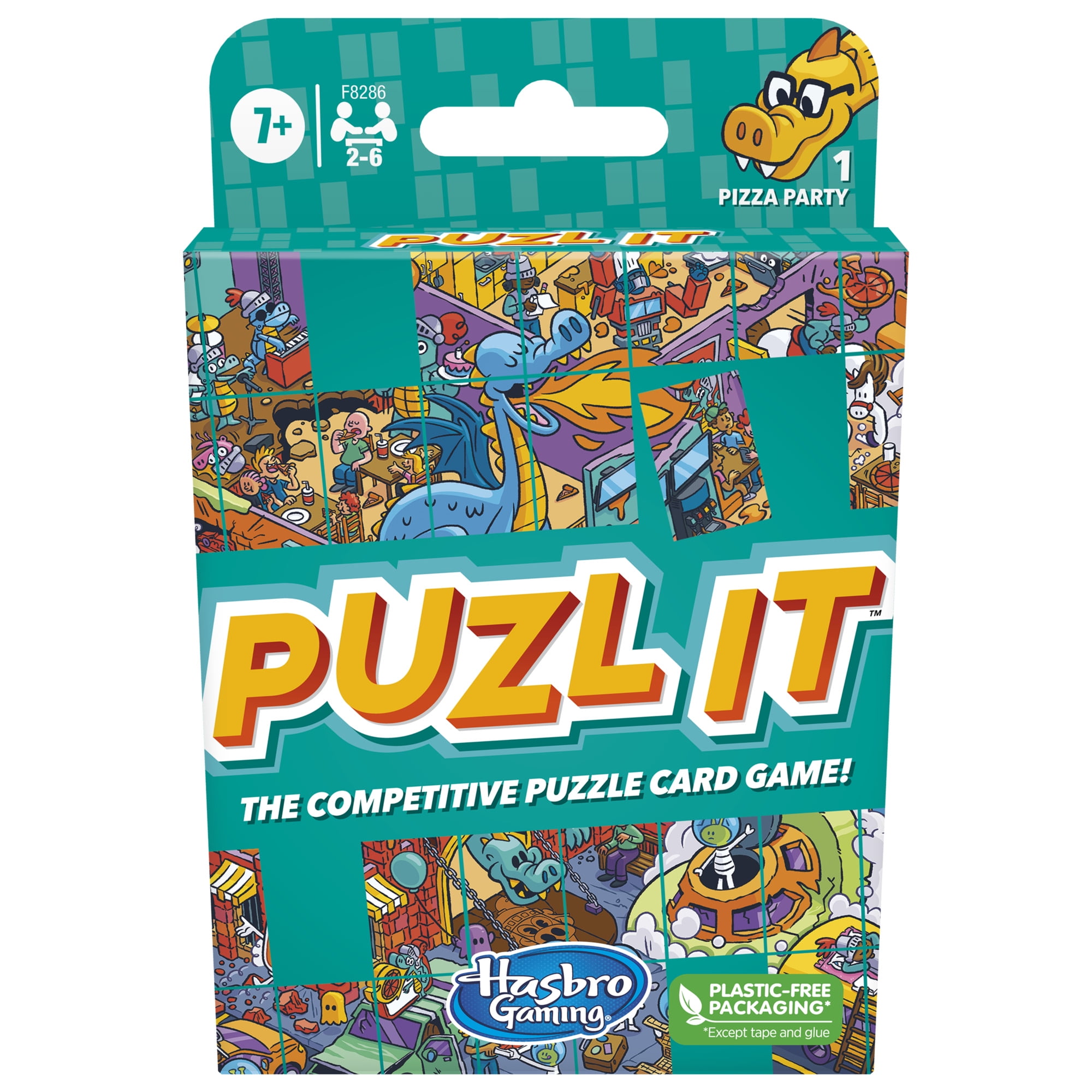 Puzl It Game, Competitive Puzzle Card Game for Ages 7+, Pizza Party Theme