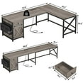 thumbnail image 2 of SEDETA 63" L Shaped Desk, Convertible Corner Office Desk with Drawer, Farmhouse Computer Desk with Power Strip & Storage Cabinet for Home Office, Grey, 2 of 14