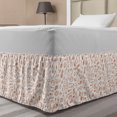 thumbnail image 1 of Food Art Bed Skirt, Organic Vegetables Broccoli Cucumber Carrot Food Vegan Cheese Fish Menu, Elastic Bedskirt Dust Ruffle Wrap Around for Bedding Decor, 4 Sizes, Burnt Orange White, by Ambesonne, 1 of 2