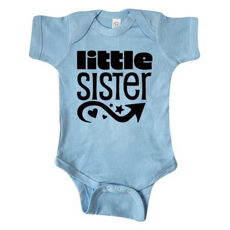 

Inktastic Little Sister- arrow stars hearts Gift Baby Girl Bodysuit