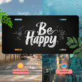 thumbnail image 5 of 1 Pcs 2D Flat License Plate Covers & Frames, Be Happy For Decorative Front, Waterproof For Decoration Aluminum License Plate Covers & Frames Cover For Men Women, 12" X 6", 5 of 7