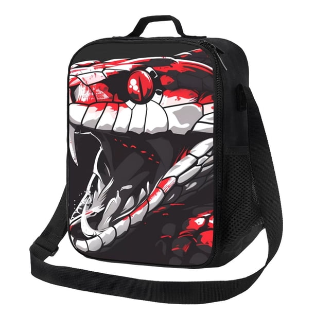Fotbe Fierce Red Viper Graphic Art Lonchera Bolsa de Almuerzo para Hombres y Mujeres, Lonchera de Gran Capacidad, Bolsa de Almuerzo Reutilizable, Bolsa Térmica Aislante