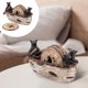 thumbnail image 2 of Conjunto de 6 osos de tamaño real en canoa hecha a mano con adorables figuritas de osos negros | Decoraciones de osos negros para el hogar, 2 of 6