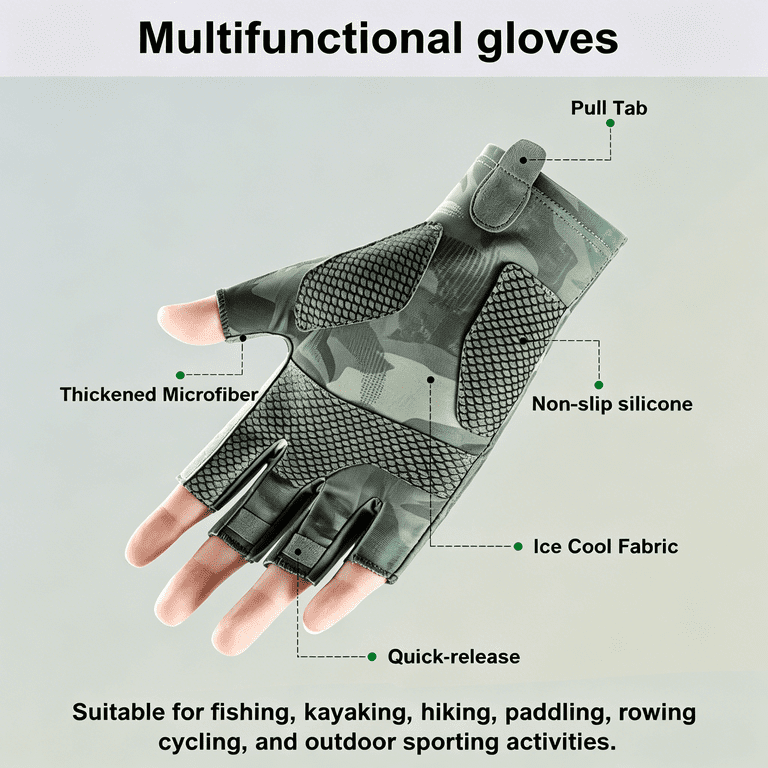TELOLY Fishing Gloves-Men&Women'S Uv Protection Sailing,Kayak,Paddling ...