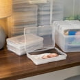 thumbnail image 3 of IRIS 4" x 6" Photo Card Craft Keeper Storage Boxes with Handle and 12 cases, Clear, 3 of 7