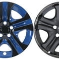 17" Set of 4 Hubcaps Wheel Rims Cover for 2013-2018 Toyota Rav4 Compatible with Steel Wheels Snap on Installation(17-inch,Black Lacquer& Blue Lacquer)